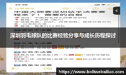 深圳羽毛球队的比赛经验分享与成长历程探讨